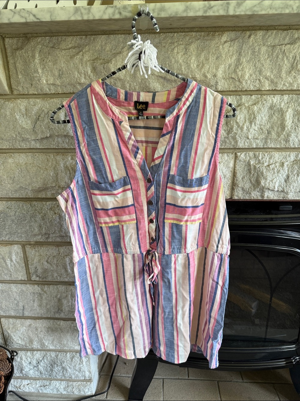 Women's Lee Multicolor Striped Sleeveless Top Medium